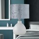 image 7 of First Choice Lighting Set of 2 Tuscan White Ceramic Lamps with Grey Crushed Velvet Shade White | Grey