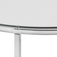 image 4 of Cross Round Metal Side Table with Glass Top