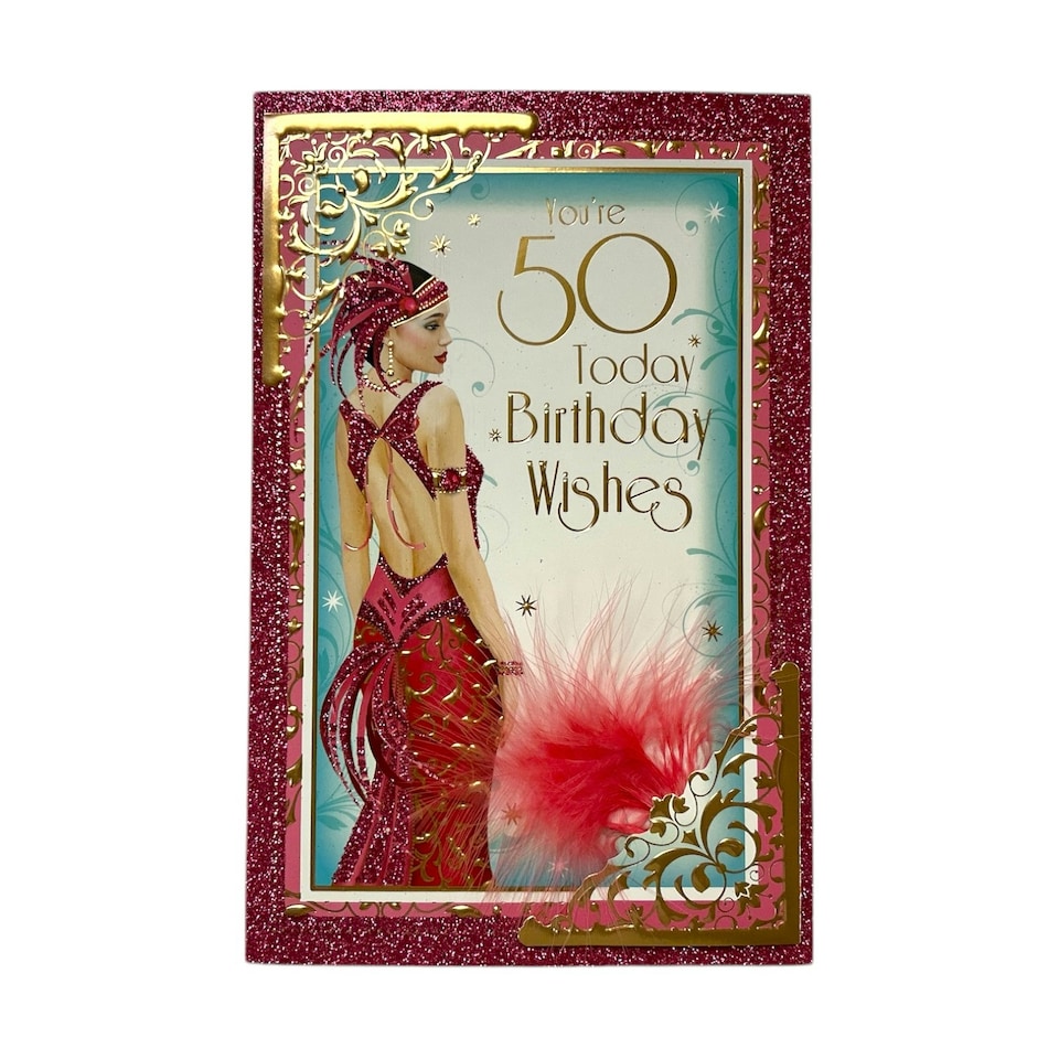 image 1 of Age 50 Female Art Deco Stylish Birthday Card
