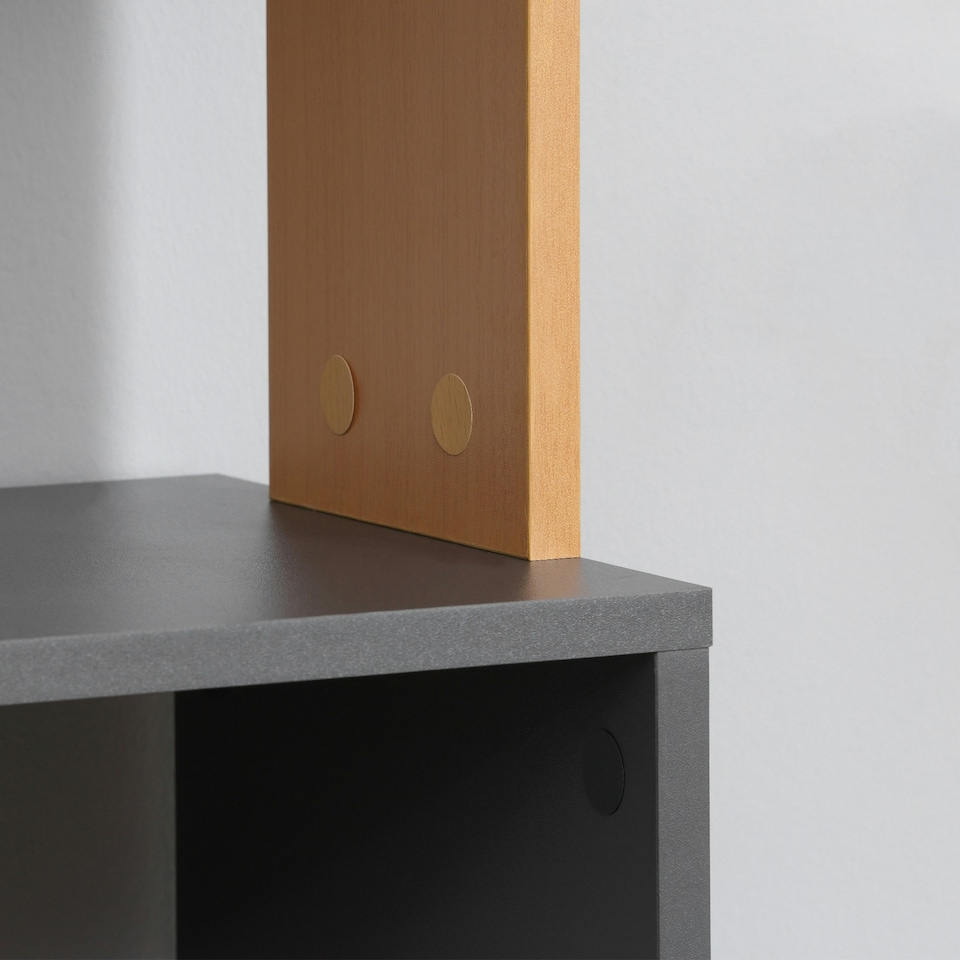 image 1 of HOMCOM 5-Tier Bookshelf Freestanding Bookcase Storage Shelves, Dark Grey