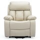 image 2 of Chester Dual Motor Rise Recliner Heat and Massage Bonded Leather Chair (Cream)