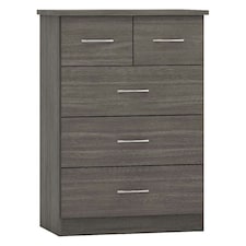Nevada 3+2 Drawer Chest Black | Black Wood Grain