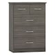 image 1 of Nevada 3+2 Drawer Chest Black | Black Wood Grain