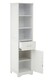 image 5 of Orsina Tall White Display Cabinet With Drawer & Shelves, Narrow Storage Unit, White Storage Cabinet For Daily Use