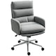 image 1 of HOMCOM Upholstered Desk Chair with Height Adjustable, Grey 