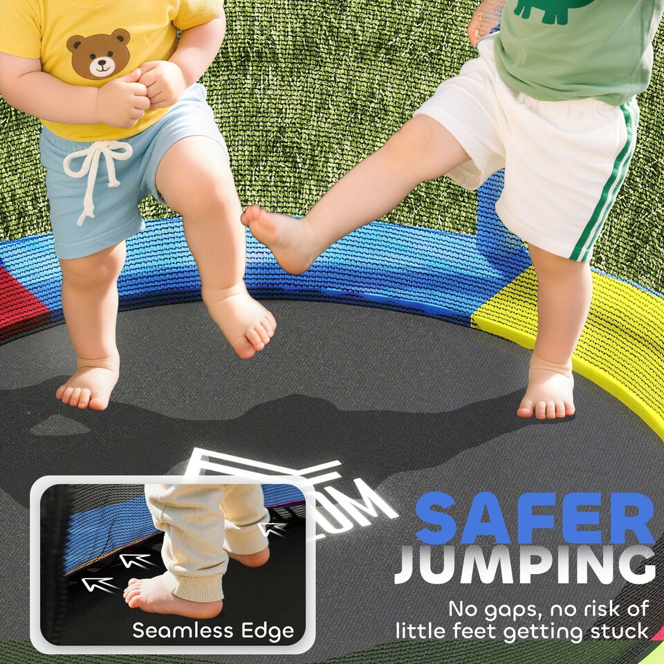 image 1 of HOMCOM Kids Trampoline Mini Bouncer w/ Enclosure Net for 3-6 Years