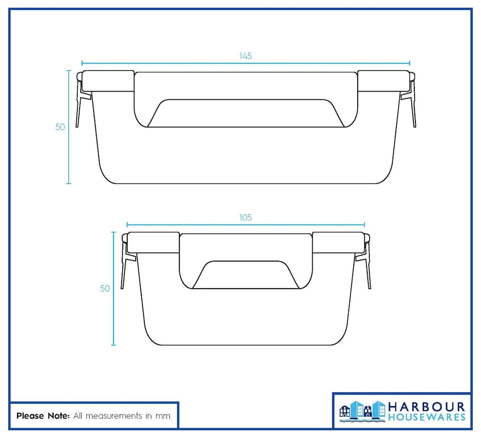 image 1 of Harbour Housewares Glass Food Storage Container with Lid - 370ml