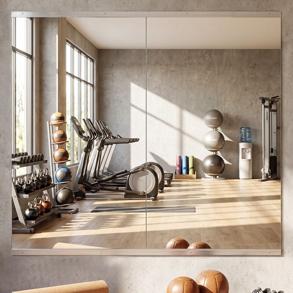 image 1 of Yezi Home Gym Mirrors Wall Mounted Large Full Body Mirror 2 PCS 120cm x 60cm
