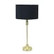 image 1 of ValueLights Maggie Gold Candlestick Table Lamp Black Shade & Bulb | Gold