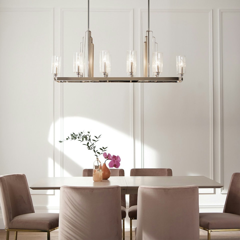 image 1 of Kichler Kimrose Bar Pendant Ceiling Light Polished Nickel