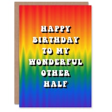 My Wonderful Other Half Trippy Psychedelic Non Binary Birthday Card