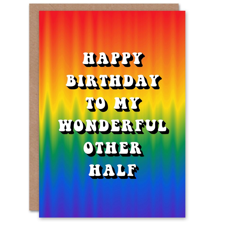 image 1 of My Wonderful Other Half Trippy Psychedelic Non Binary Birthday Card