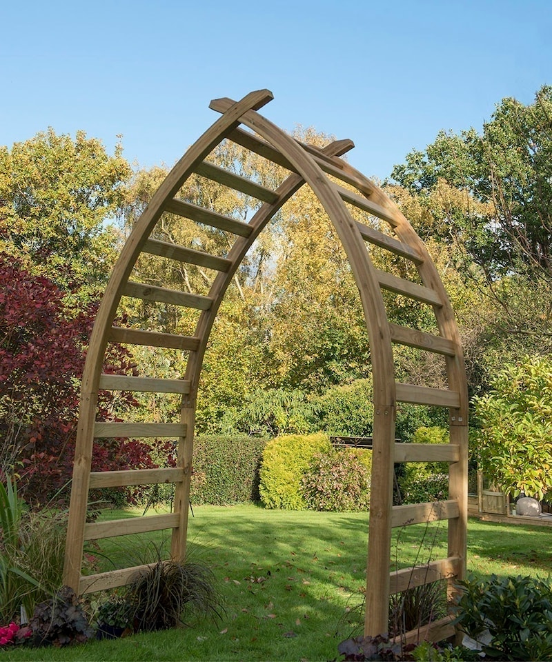 image 1 of Forest Garden Whitby Curved Wooden Garden Arch