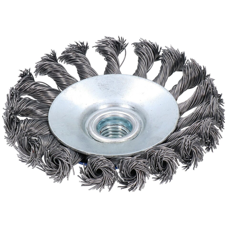 image 1 of 120pc Twist Knot Cup and Flat Bevel Brushes Rust Paint Removal for 4-1/2” Grinders