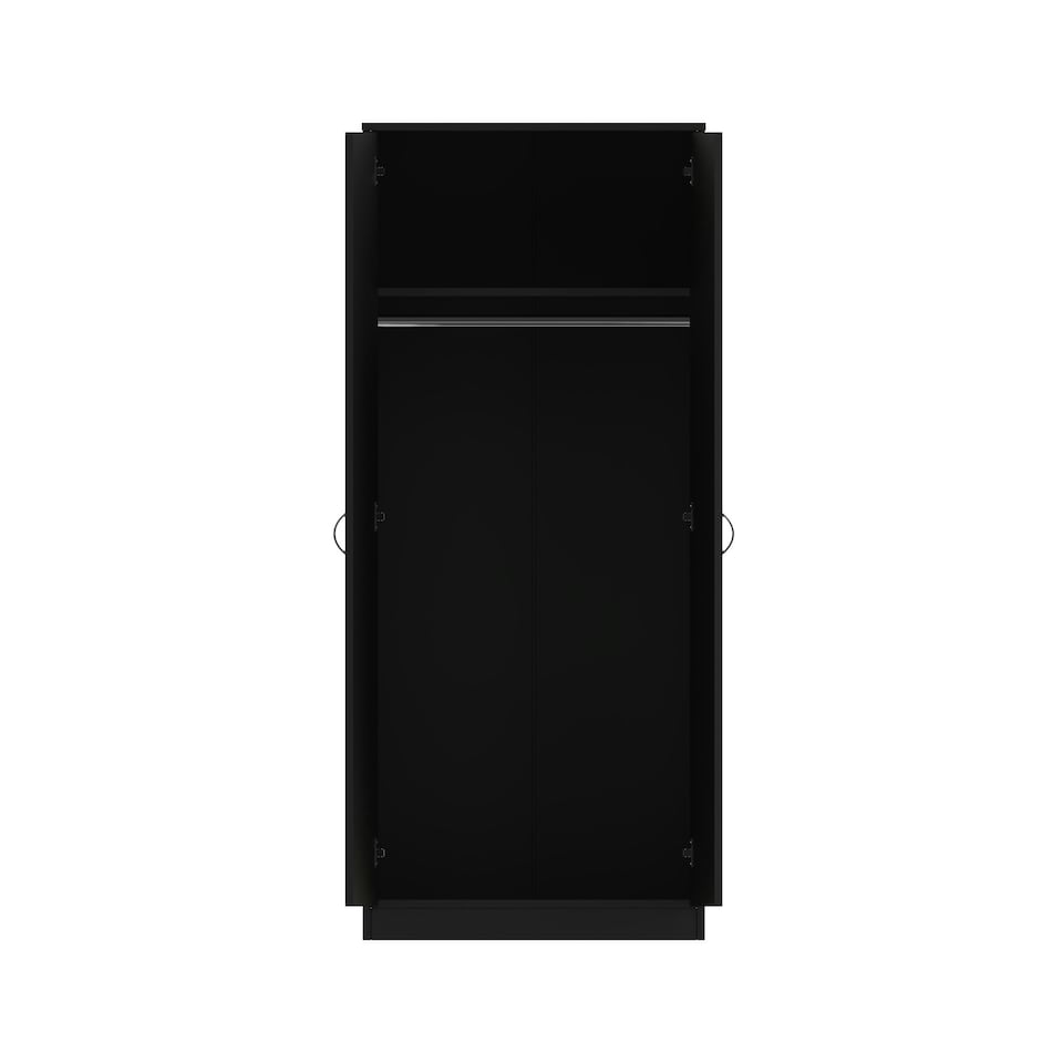 image 1 of FWStyle Chilton 2 Door Wardrobe - Black Gloss Front Black
