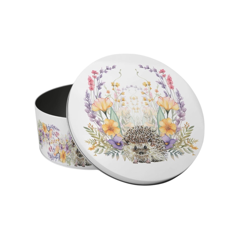 image 1 of Floral Hedgehog Cake Tin Set