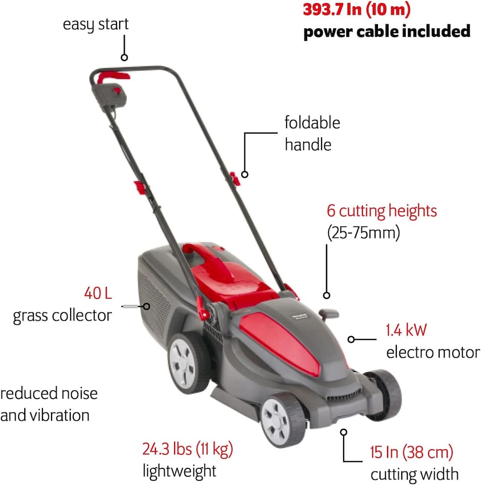 image 1 of Mountfield Princess 38 1600W Electric Mower 38cm