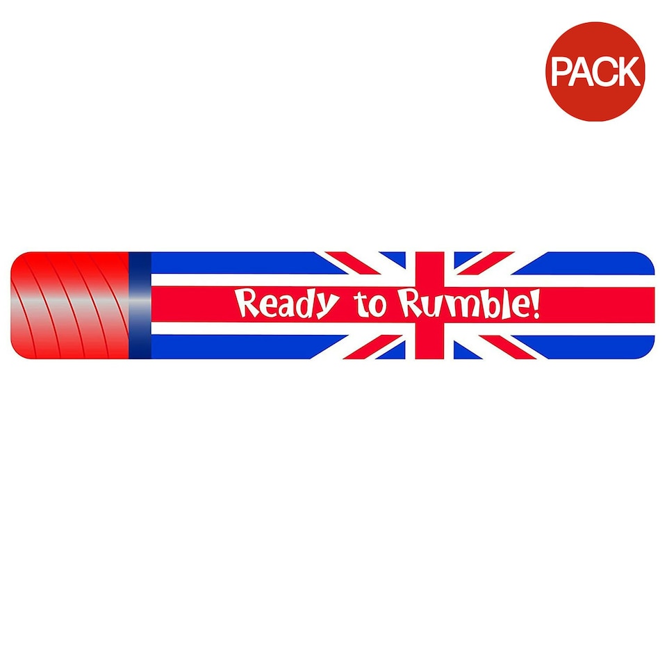 Amscan Ready To Rumble Inflatable Foil Union Jack Sticks (Pack of 2) - Red/Blue - 60cm x 6cm
