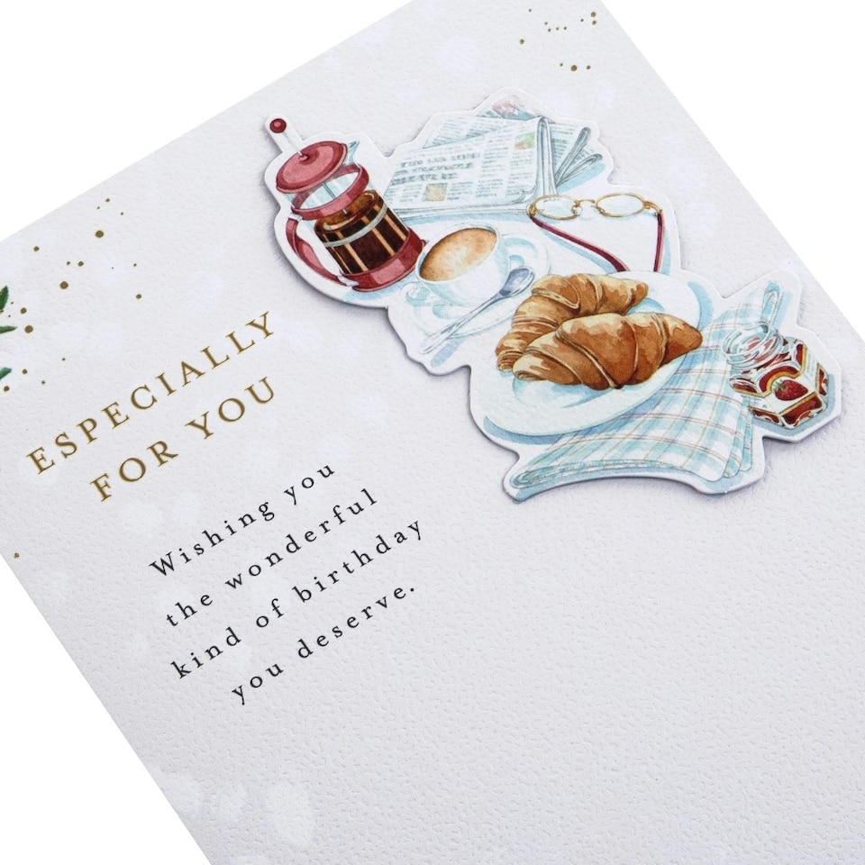 image 1 of Coffee & Croissants Design Birthday Card