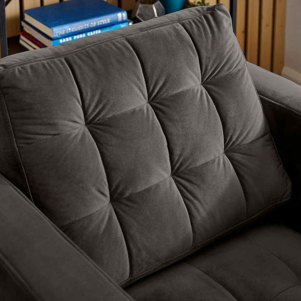 image 1 of Furniturebox Jolene Dark Grey Velvet Armchair