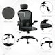 image 6 of Vinsetto Mesh Chair with Headrest, 4D Lumbar Support, Flip-up Arm, Black Black