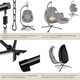 image 5 of Hanging Egg Chair Anika - with frame and extra thick seat cushion | Grey | light grey | One Size | 1