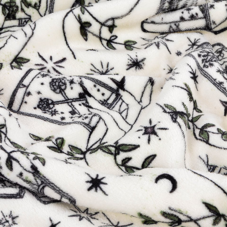 image 1 of Furn Celestial Stories Printed Fleece Throw | Green | Green | 1
