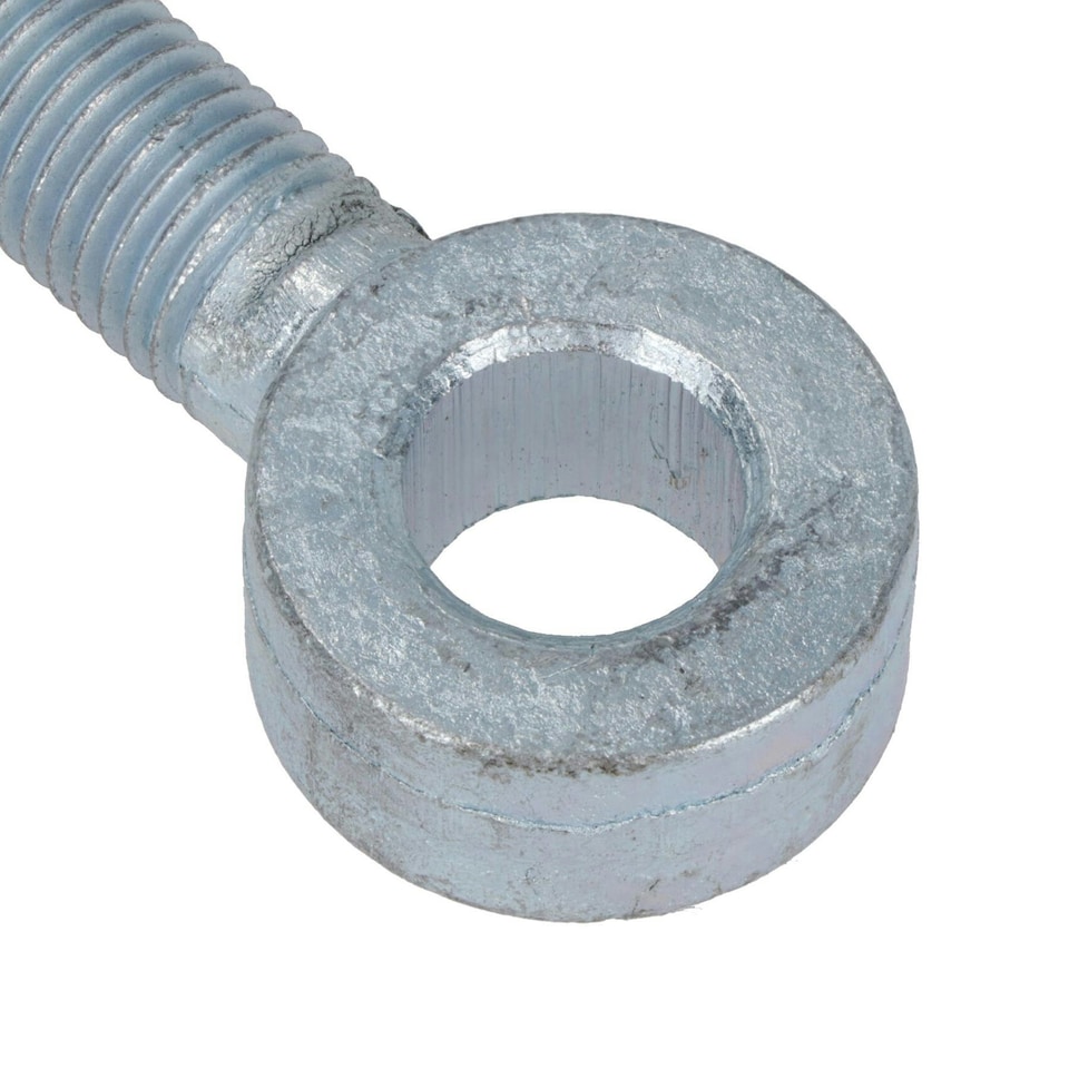 image 1 of Swing Gate Long Eye Bolts Hinge + Nuts Adjustable Zinc Plated 16 x 150mm 4pc Silver