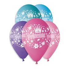 Princess Fun Pink, Purple & Blue Latex Balloons 33cm / 13 in - Pack of 6