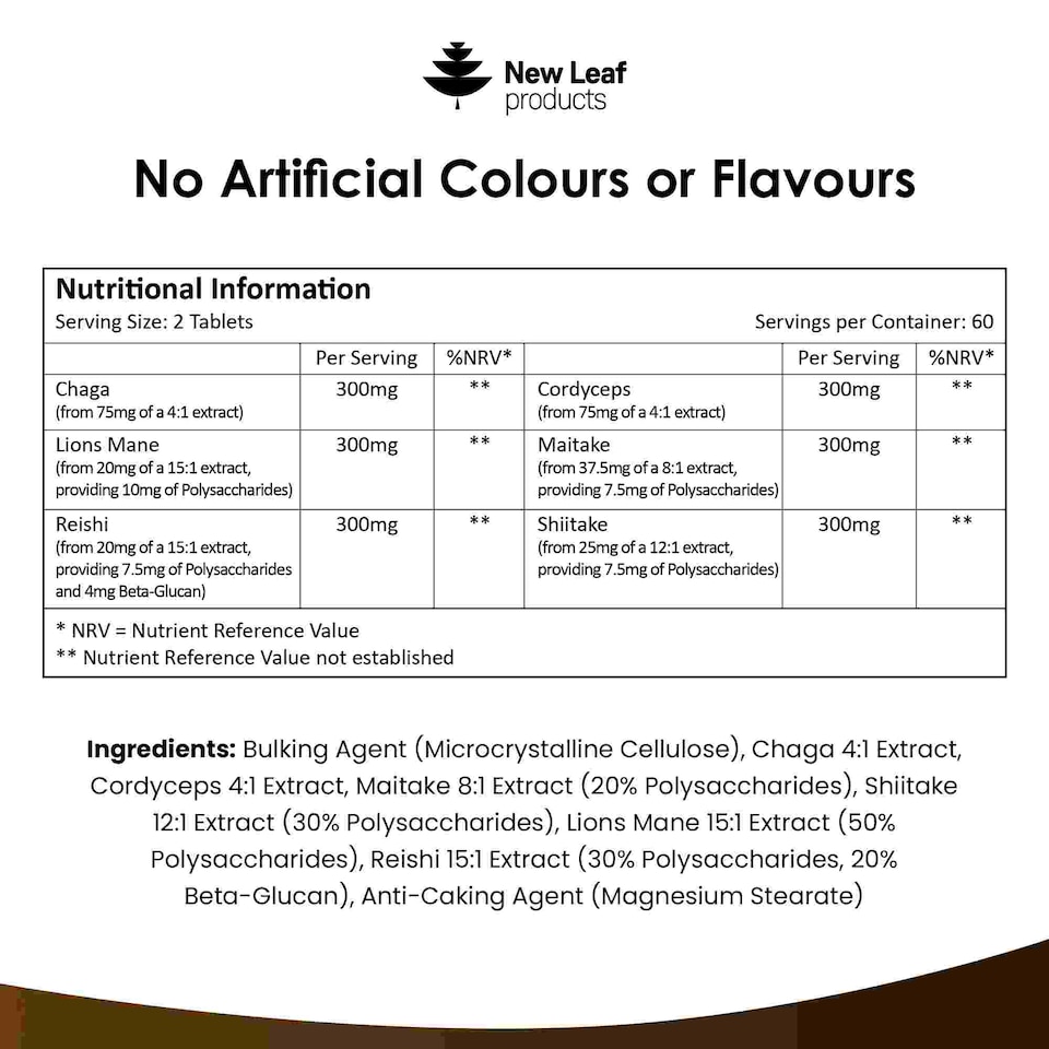 image 1 of Mushroom Complex 1800mg - 120 High Strength Tablets