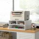 image 8 of HOMCOM Desktop Printer Stand with 3 Open Compartments, Desk Organiser, White