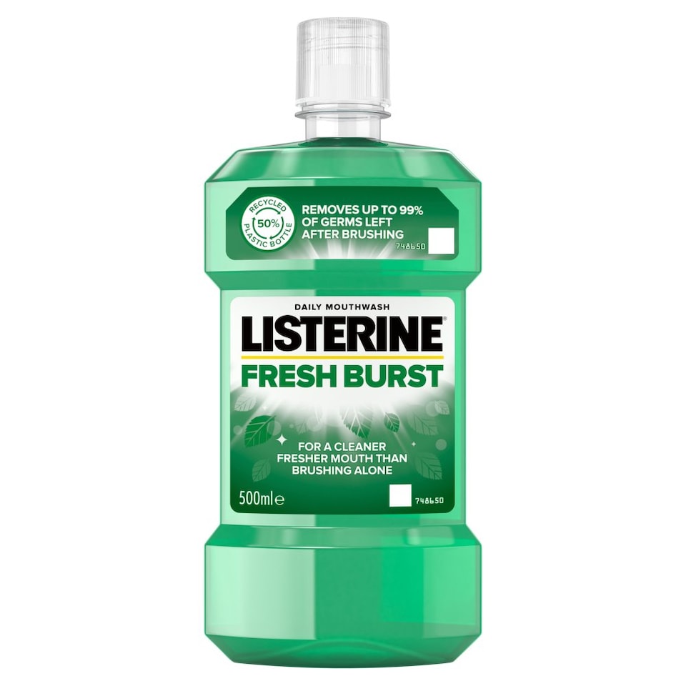 image 1 of Listerine Essentials Fresh Burst Mouthwash 500ml (Pack of 6)