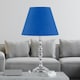 image 2 of Chrome Table Lamp with Decorative Stem and Royal Blue Shade Chrome | Blue