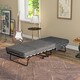 image 2 of HOMCOM Folding Bed with Mattress, Foldable Guest Bed on Wheels, Portable Single Bed with 10cm Mattress, Side Pockets, Cover, 190 x 80cm, Dark Grey