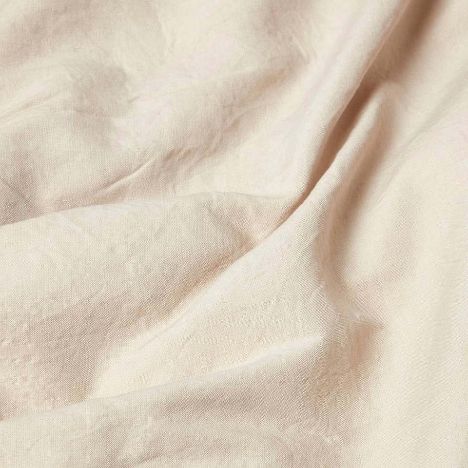 image 1 of Homescapes Natural Linen Flat Sheet, Double
