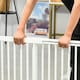 image 8 of PawHut Wooden Freestanding Pet Gate Adjustable w/ Door Lock Safe Barrier White