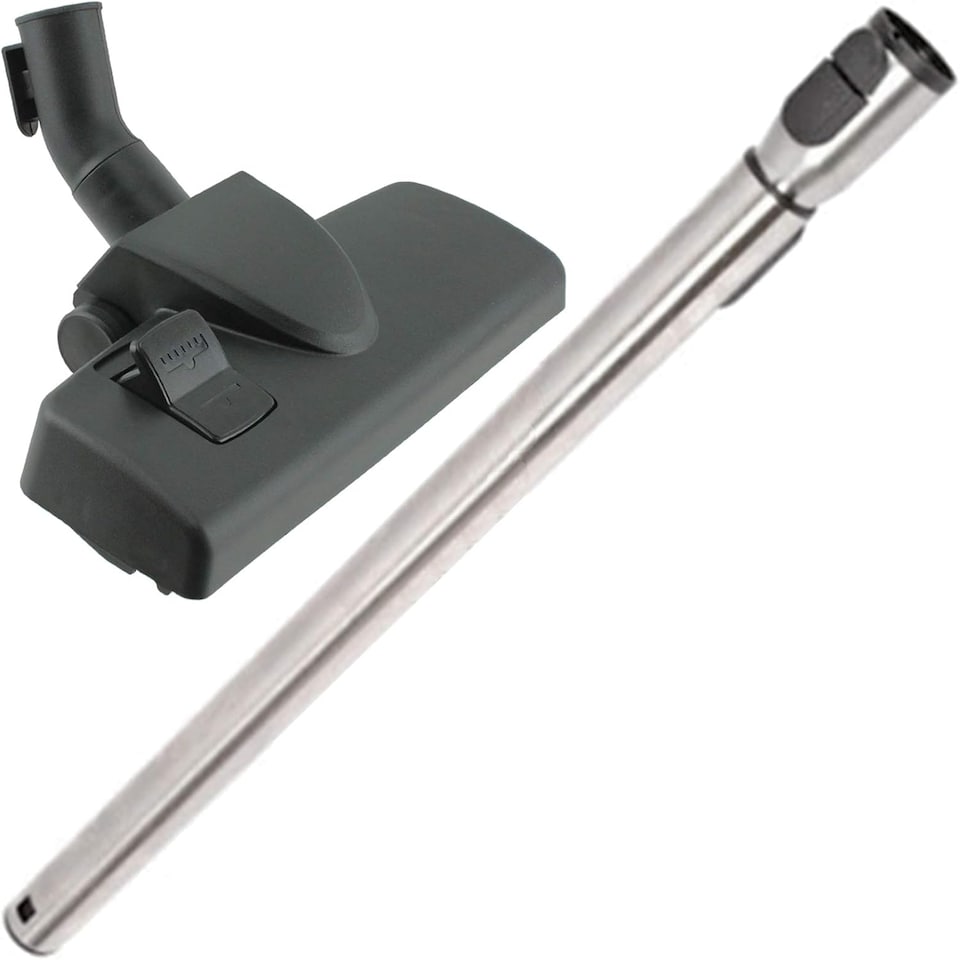 image 1 of SPARES2GO Extension Rod Tube + Floor Brush Tool Compatible with Miele C1 C2 C3 S4000 S5000 S8320 Cat & Dog Vacuum Cleaners (35mm)