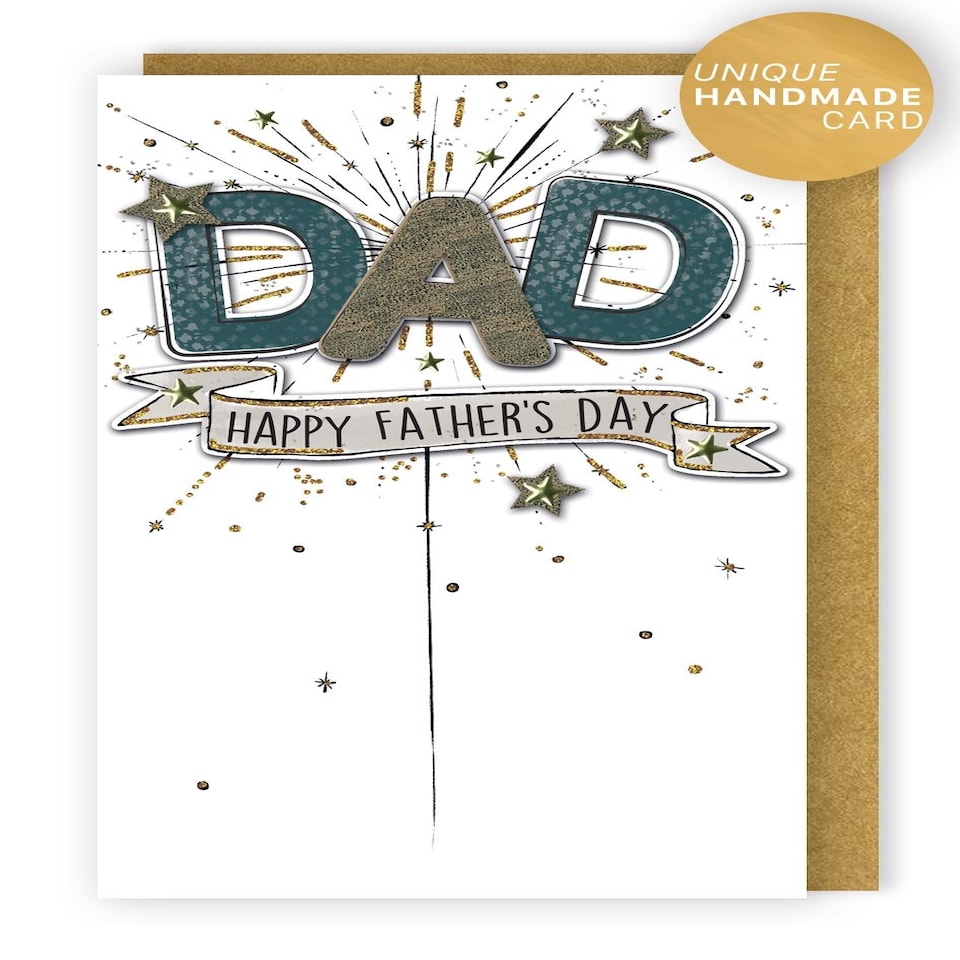 image 1 of Fireworks Design Dad Embellished Hand-finished Father's Day Card