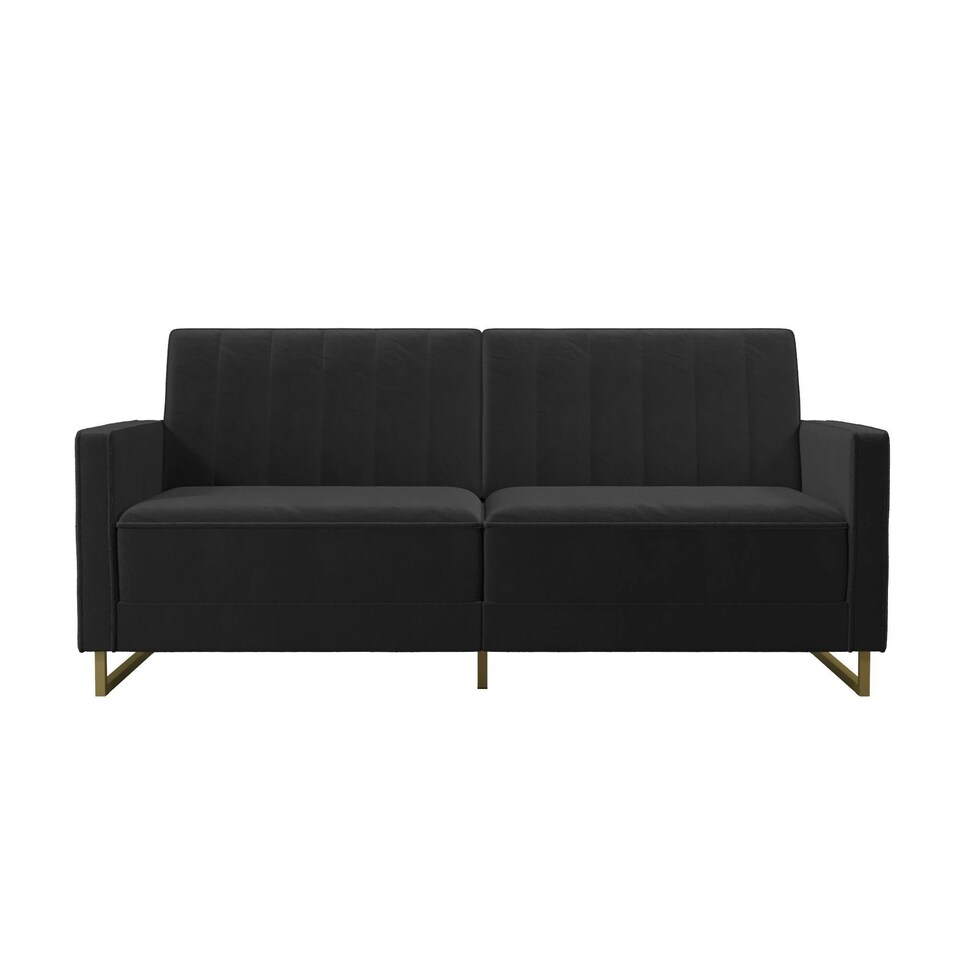 image 1 of Skylar Sofa Bed in Velvet Black Black | BLACK