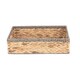 image 3 of Shallow Rectangular Water Hyacinth with Grey Rope Border Storage Basket Brown | Brown | L