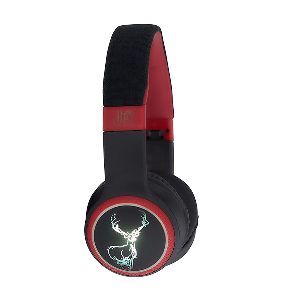 image 1 of Lazerbuilt Harry Potter Patronus Wireless LED Headphones Black&Red