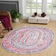 image 1 of CARNIVAL Oval White Cotton Rug with Multi Colour Fabric (CARNIVAL60X180V) Multi