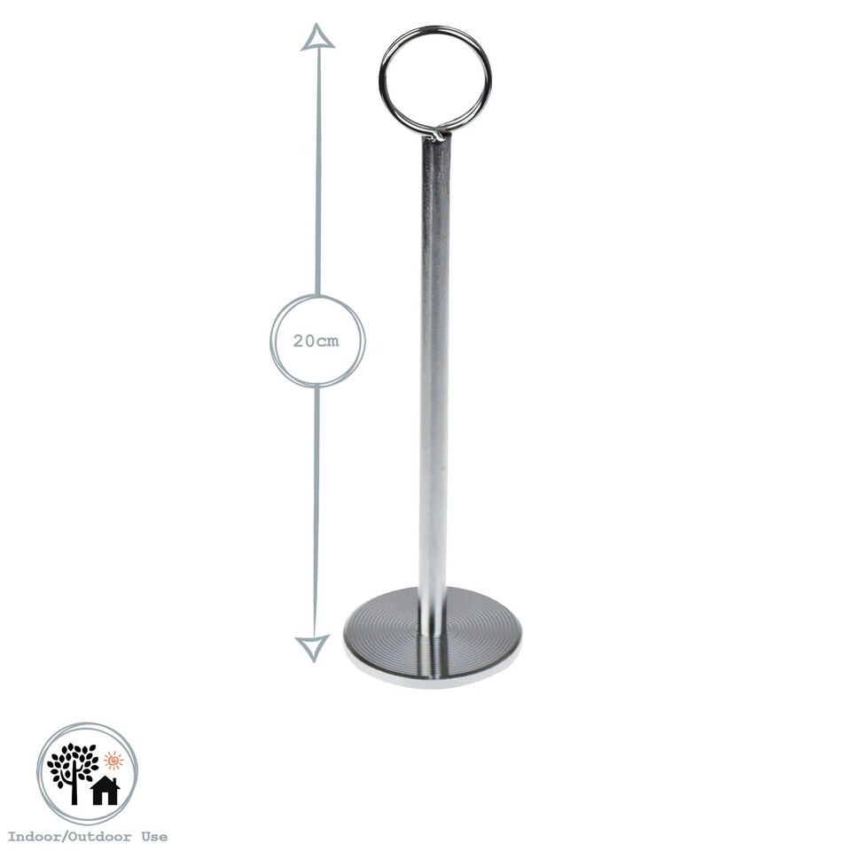 image 1 of Argon Tableware Wedding Table Number Holders - 20cm - Silver - Pack of 12 | Silver | Silver