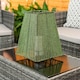 image 2 of ValueLights Battery Operated Outdoor Green Rope Candle Lantern Garden Light