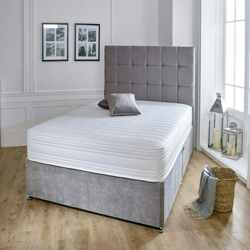 image 1 of Straight Line Hybrid Mattress - Memory Foam & Spring Support White | Small Double