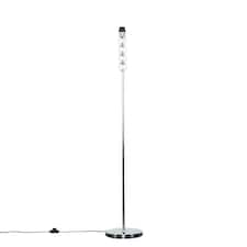 ValueLights Modern Silver Chrome And Clear Acrylic Ball Floor Lamp Base