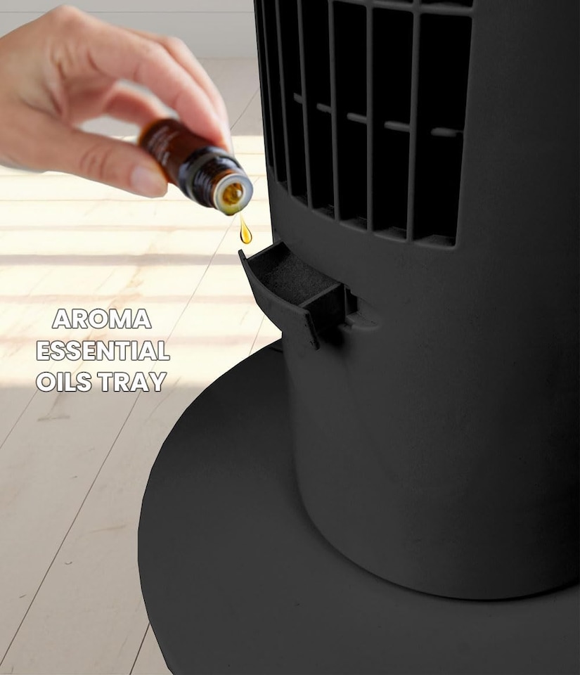 image 1 of 31 inch Oscillating Tower Fan with Aroma Function Black