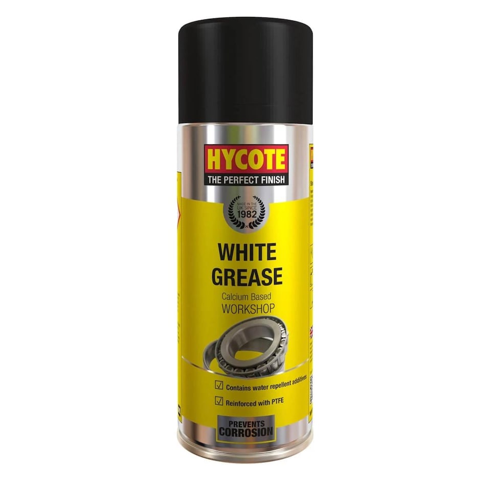image 1 of Hycote Workshop White Grease 2.4 Litres 400ml x6 Spray Aerosol Perfect Finish
