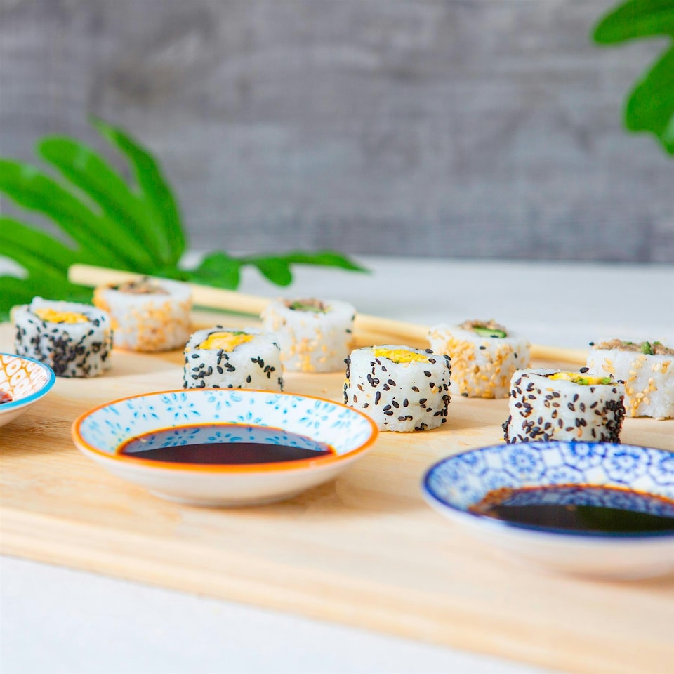 image 1 of Nicola Spring Hand-Printed Sauce Dishes - 10cm - Blue - Pack of 6