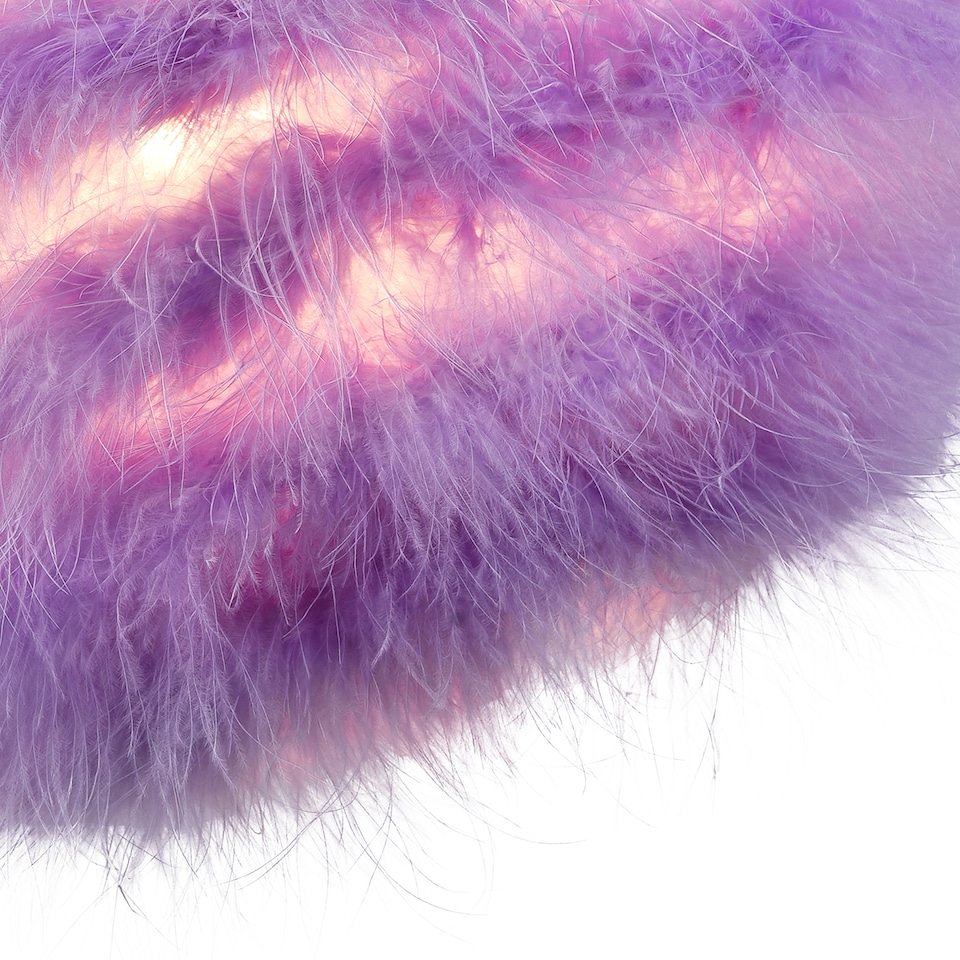image 1 of Modern and Chic Small Real Soft Lilac Feather Decorated Pendant Lamp Shade | Purple